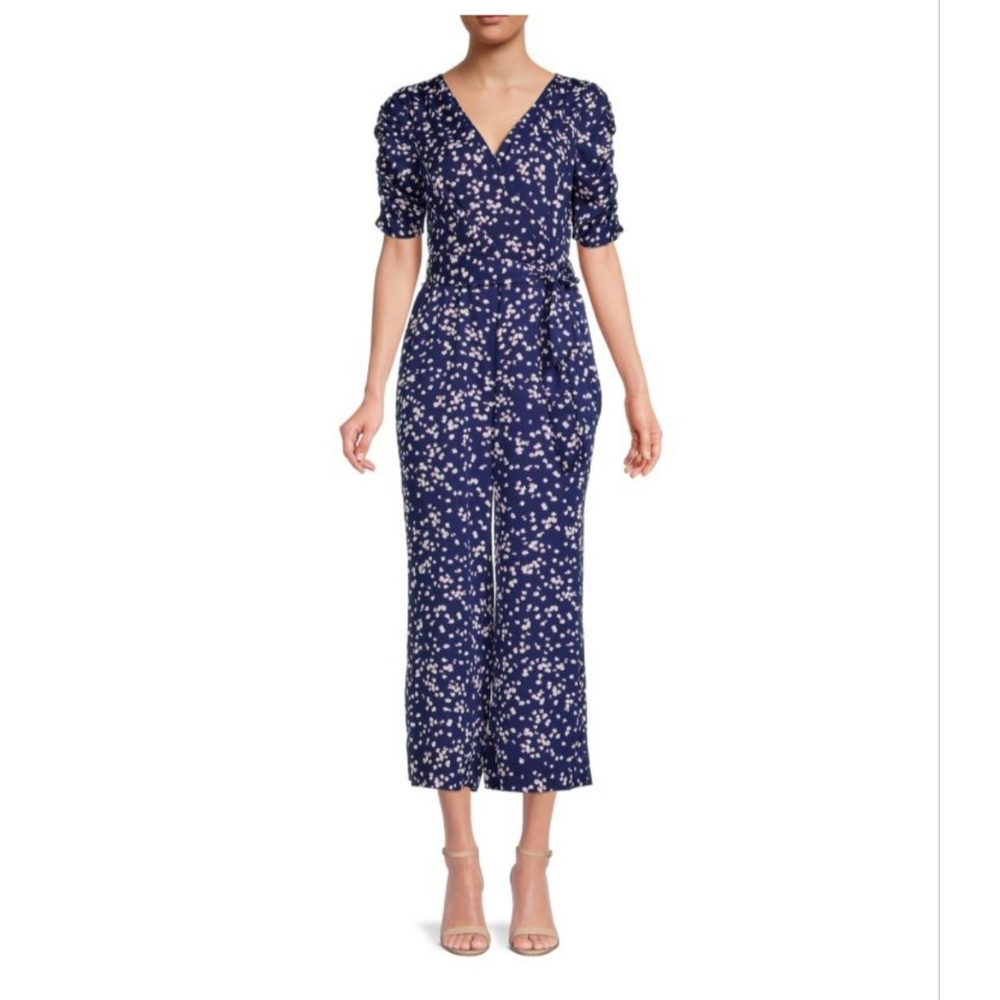NWT DKNY Floral Belted Jumpsuit